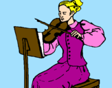 Desenho Dama violinista pintado por betania