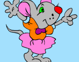 Desenho Rata com vestido pintado por sofia s