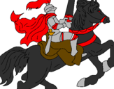 Desenho Cavaleiro a cavalo pintado por rei artur
