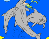 Desenho Golfinhos a brincar pintado por Catarine