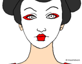 Desenho Cara de geisha pintado por rosiely