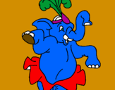 Desenho Elefante a dançar pintado por andressa