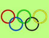Desenho Argolas dos jogos olimpícos pintado por loretta