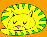 Desenho Gato a dormir pintado por helen