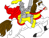 Desenho Cavaleiro a cavalo pintado por lucas