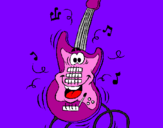 Desenho Guitarra pintado por leticia3d