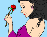 Desenho Princesa com uma rosa pintado por TALITA