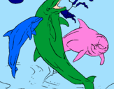 Desenho Golfinhos a brincar pintado por BRUNA