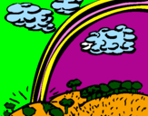 Desenho Arco-íris pintado por yaiza