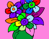 Desenho Jarro de flores pintado por ADRIELLEN INFANTIL V