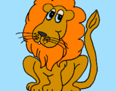 Desenho Leão pintado por joana