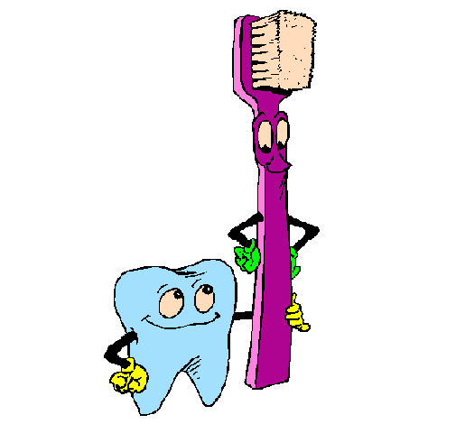 Desenho Dentes e escova de dentes pintado por Fabhy