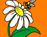 Desenho Margarida com abelha pintado por Lorena