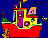 Desenho Barco com âncora pintado por vitoria