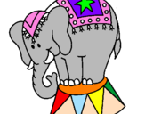 Desenho Elefante a actuar pintado por lucas