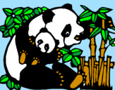 Desenho Mamã panda pintado por juju