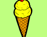 Desenho Cone de gelado pintado por juliana