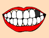 Desenho Boca e dentes pintado por gabrielle