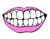 Desenho Boca e dentes pintado por boca