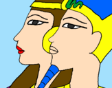 Desenho Ramsés e Nefertiti pintado por -Paty-