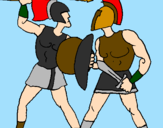 Desenho Luta de gladiadores pintado por Lipe