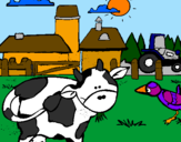 Desenho Vaca na quinta pintado por je