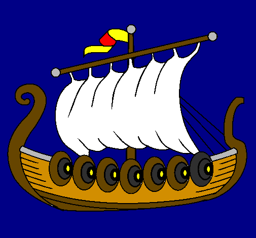 Desenho Barco viking pintado por ddd