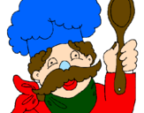 Desenho Chefe com bigode pintado por CATARINA