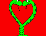 Desenho Serpentes apaixonadas pintado por carol