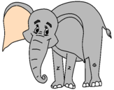 Desenho Elefante feliz pintado por dumbo
