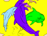 Desenho Golfinhos a brincar pintado por pri