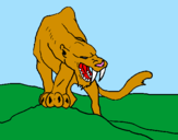 Desenho Tigre com dentes afiados pintado por Patricia
