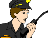Desenho Polícia com um walkie pintado por dayane