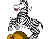 Desenho Zebra a saltar pedras pintado por Cynthia.ms