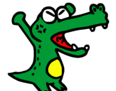 Desenho Crocodilo a gritar pintado por jaca