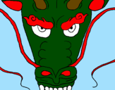 Desenho Cabeça de dragão pintado por mano 