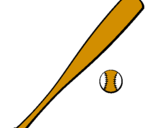 Desenho Bastão de basebol e bola pintado por Bruno