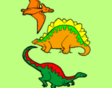 Desenho Três classes de dinossauros pintado por   JOAO