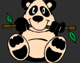 Desenho Urso panda pintado por leticia gabriela