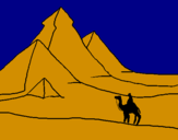 Desenho Paisagem com pirâmides pintado por BMX