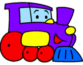 Desenho Comboio pintado por trem