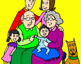 Desenho Família pintado por luiza