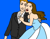 Desenho Marido e esposa pintado por isabela