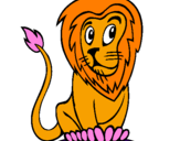 Desenho Leão pintado por luisa