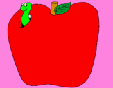 Desenho Lagarto na fruta pintado por celeste