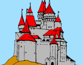 Desenho Castelo medieval pintado por maria eduarda