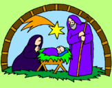 Desenho Manjedoura de natal pintado por mariana