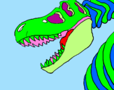 Desenho Esqueleto tiranossauro rex pintado por Caique