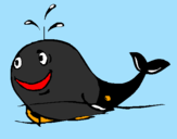 Desenho Baleia alegre pintado por víctor