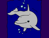 Desenho Golfinho pintado por miguel  victor  souza